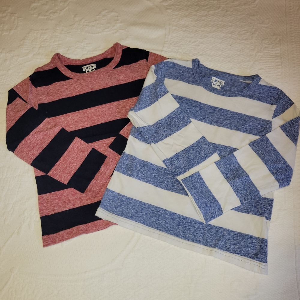 Set of two The Childrens Place long sleeve striped tees.